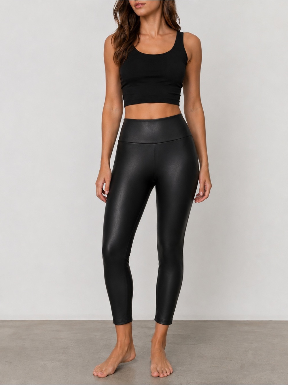 SPANX Faux Leather Cropped Leggings – Women’s Small